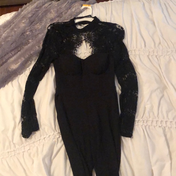 Black lace jumpsuit - Picture 1 of 5